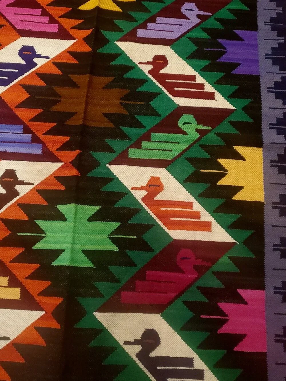 Colorful Andean Bird Tapestry – Handmade Peruvian Wall Hanging – Boho Textile De